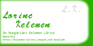lorinc kelemen business card